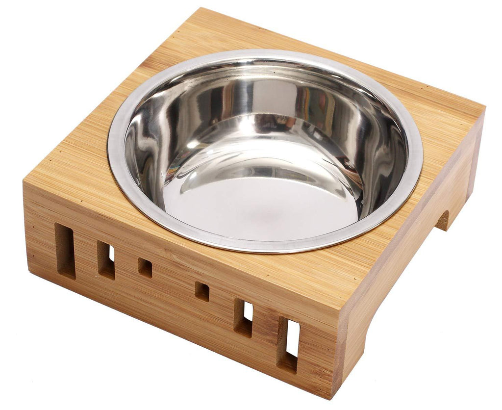 Elevated cat bowls, cat food bowls, elevated food or water bowls, cat dishes, for cats, dogs, kitten and puppy - One Steel One Bowl - PawsPlanet Australia