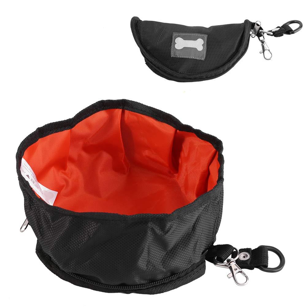 Exblue Collapsible Portable Food Bowl for Pets for Travel Food and Water for Cats Puppies Dogs (Black) Black - PawsPlanet Australia