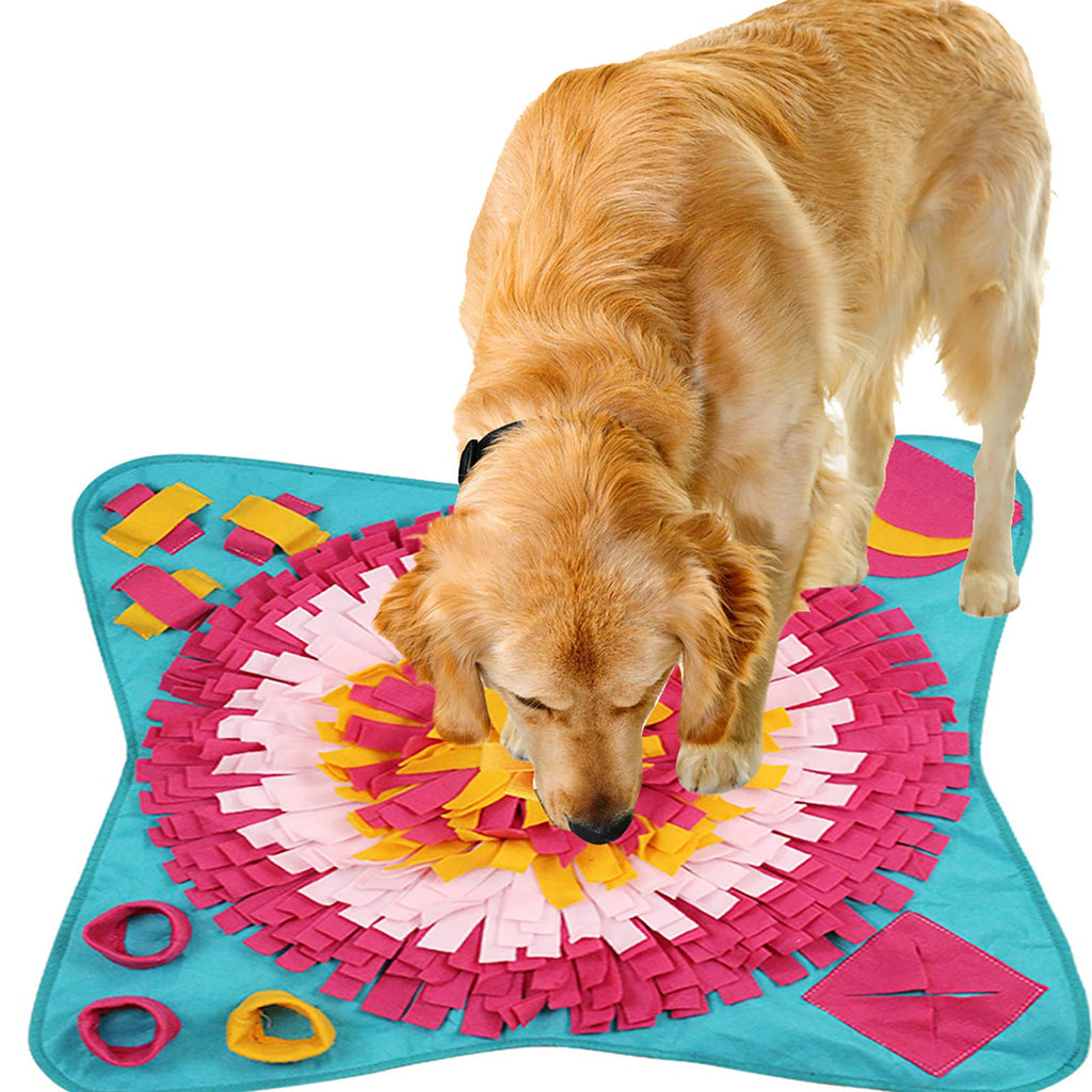 IEUUMLER Snuffle Mat for Dog Food Sniffing Feeding Mat Interactive Toys Encouraging Natural Foraging Puzzle Stress Relief Slow Feeding for Dogs 71x71cm Blue - PawsPlanet Australia