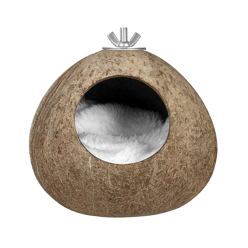 POPETPOP Coconut Bird Nest,Natural Coconut Shell Bird Nest House Hut Cage for Pet Parrot Budgies Parakeet - PawsPlanet Australia