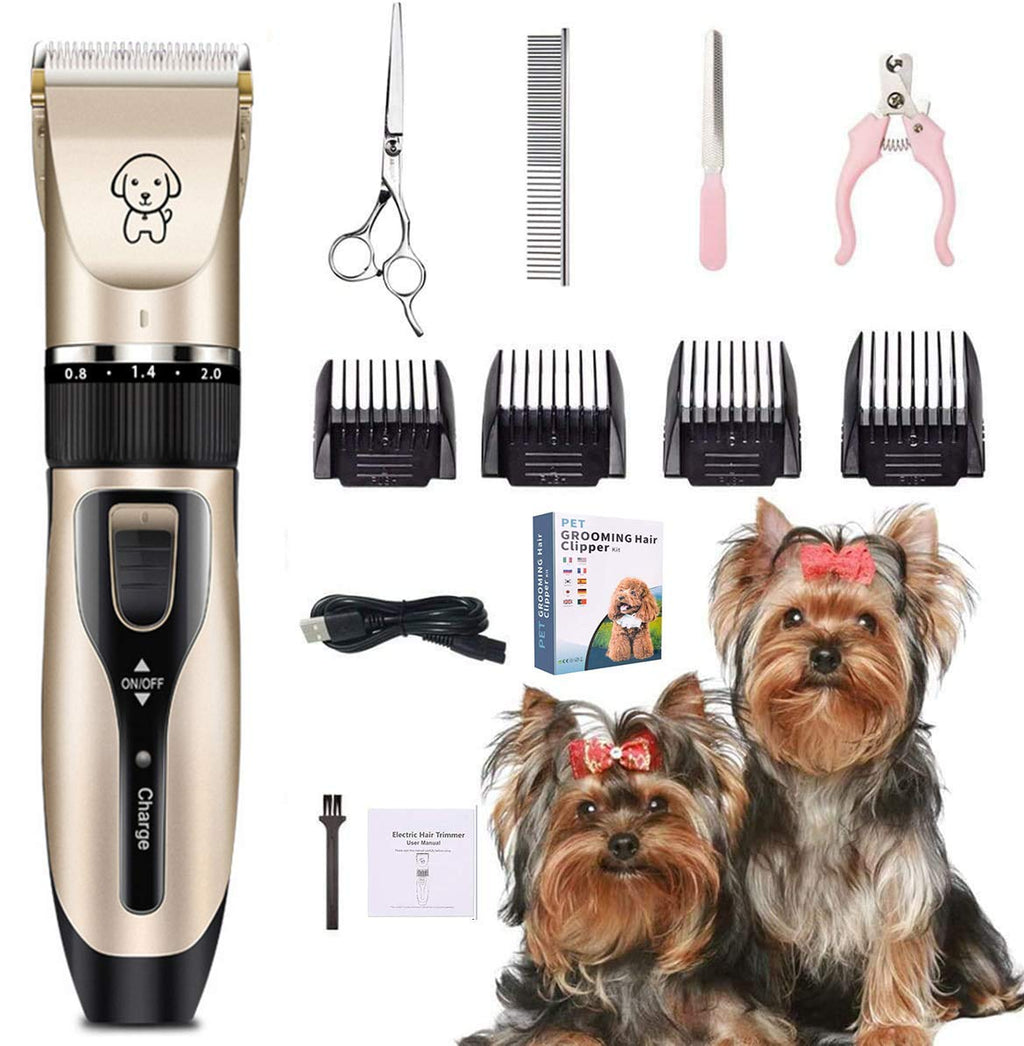 Aimtel Dog Clippers,Dog Grooming Clippers,Low Noise Pet Grooming Kit USB Rechargeable Pet Trimmer Kit Cordless Electric Clipper Shaver with Professional Hair Clipper Set for Dogs Cats Pets - PawsPlanet Australia