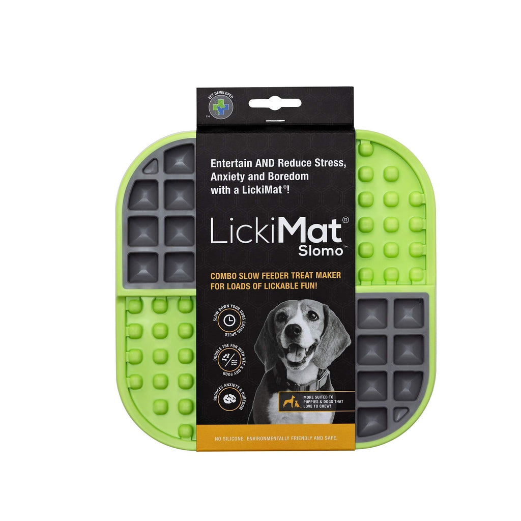 Lickimat Slomo, Dog Slow Feeders for Boredom and Anxiety Reduction; Perfect for Food, Treats, Yogurt, or Peanut Butter. Fun Alternative to a Slow Feed Dog Bowl, Green - PawsPlanet Australia