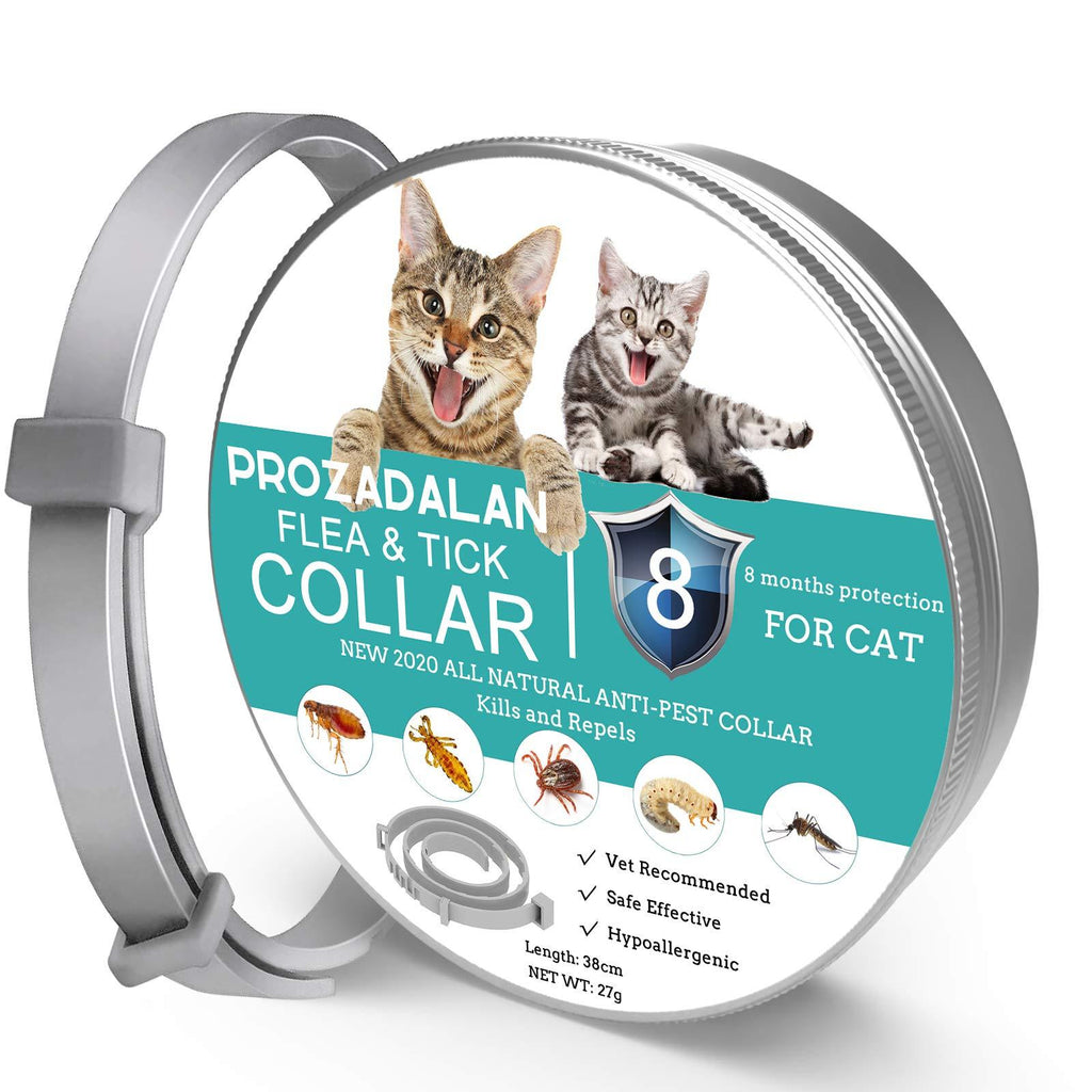 Flea Collar for Cat, 8 Months Protection Flea Treatment for Cat, 100% Natural Waterproof & Adjustable Cat Flea and Tick Collars, Effectively Repel Lice, Fleas, Pests for Kittens, Medium and Large Cats - PawsPlanet Australia