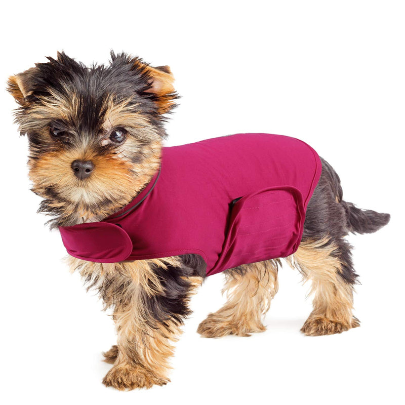 YUKOOL Anxiety Coat for Dogs, Lightweight Wrap Calming Vest, Dog Anxiety Jacket, Used to Instant Therapy for Over Excitement in Lightning and Fireworks to Keep Calming Comfort(XS,Rose Red) XS Rose Red - PawsPlanet Australia