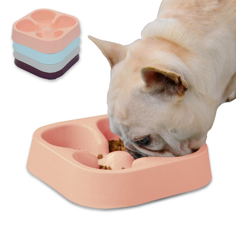 Hifrenchies Healthy Slow Feeding Dog Bowl for French Bulldog -Slow Feeder Dog Bowl Fun Feeder No Chocking Dog Cat Food Water Bowl with Striped or Four-Leaf Clover Pattern (Four-Leaf Clover Bowl Pink) Four-Leaf Clover Bowl Pink - PawsPlanet Australia