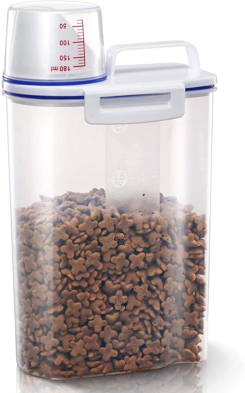 TBMax Pet Food Storage Container for Little Pets - Airtight Portable Storage Container for Dry Food, BPA Free Plastic Dogs Cats Food Storage Container with Measuring Cup for Home, Travel - PawsPlanet Australia