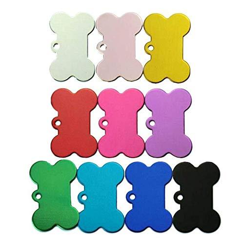 Cisixin 10 Pcs Aluminium Animals ID Tag for Dogs,Bone Shaped Pet Dog Cat Name ID Tag - PawsPlanet Australia