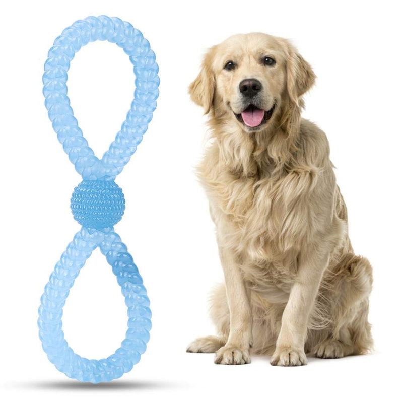 Pet Molar Bite Toy Rubber Soft Dog Chew Toys Interactive Dog Tug of War Toy Puppy Training Toy for Small Medium Dogs Teeth Cleaning(Blue) Blue - PawsPlanet Australia