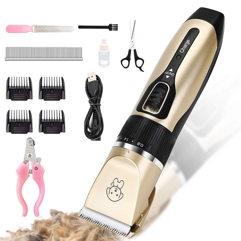 Dorakitten Dog Grooming Clippers for Pets - 12PCS Dog Grooming Kit Low Noise Professional Cat Clippers Rechargeable Electric Trimmer Set|Dog Clippers Shaving Tool Suitable for Animal - PawsPlanet Australia