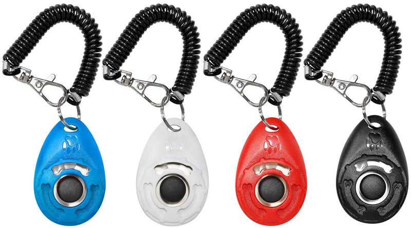 Larasun Dog Clickers 4-Pack Dog Training Clickers with Wrist Strap for Dog Cat Horse - PawsPlanet Australia