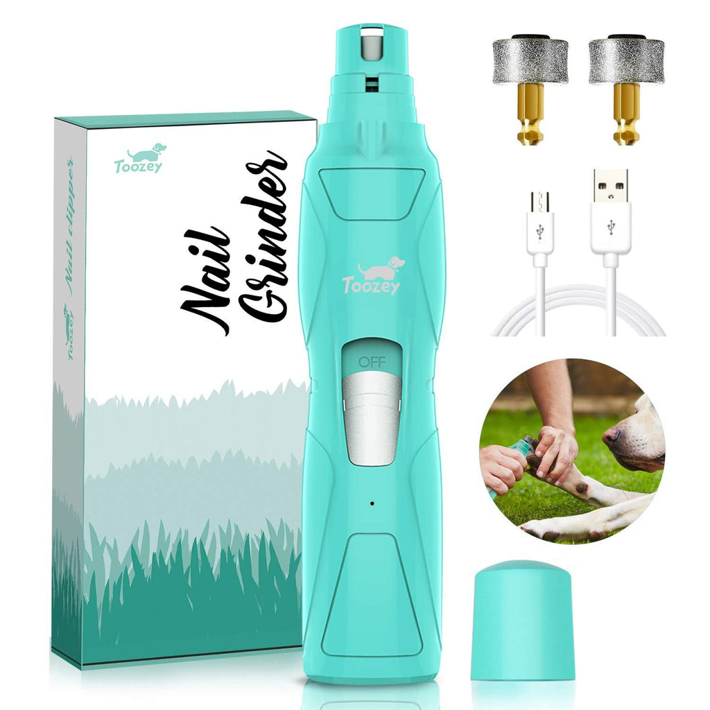 Toozey Dog Nail Grinders Rechargeable - Dog Nail Clippers 14W Powerful Motor and Safe Smooth Trimming, Two Speed Claw Shears for Dogs & Cats, Green - PawsPlanet Australia