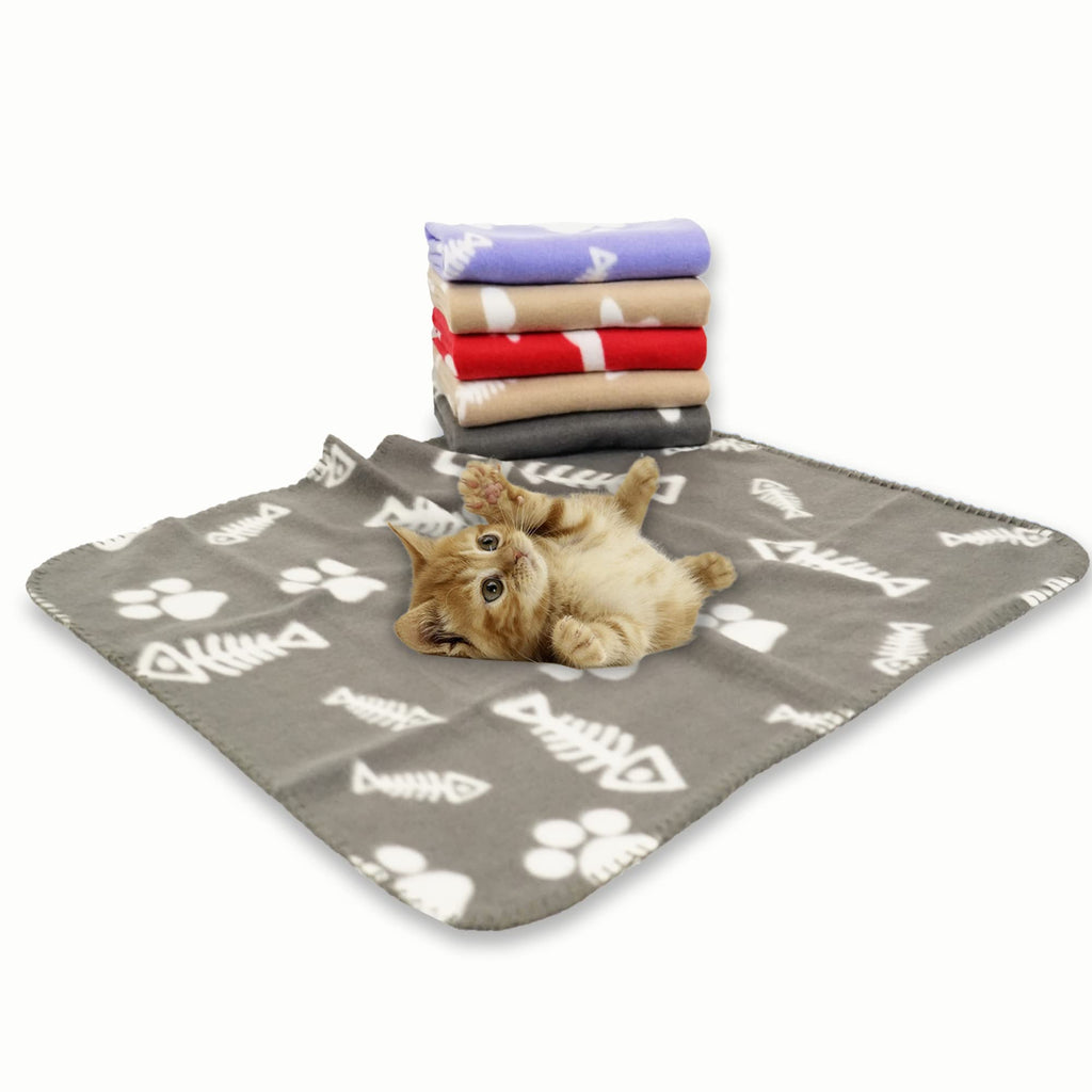 softan 6 Pack Pet Blanket, Cute Paw Print Ultra Soft Dog Blanket, Warm and Washable Animals Blanket Puppy Kitten Blanket 60x70cm - PawsPlanet Australia