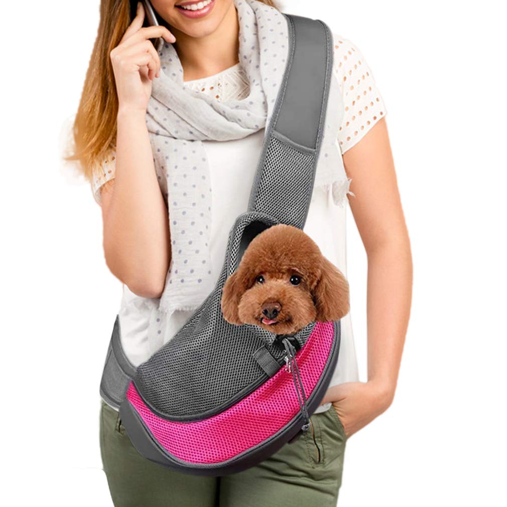 Companet Pet Carrier Sling Breathable Mesh Pouch Single Shouder Tote Bag for Dog Cat Puppy Doggy Small Animals Below 5lb Outdoor Walking Carrying & Travel S - PawsPlanet Australia