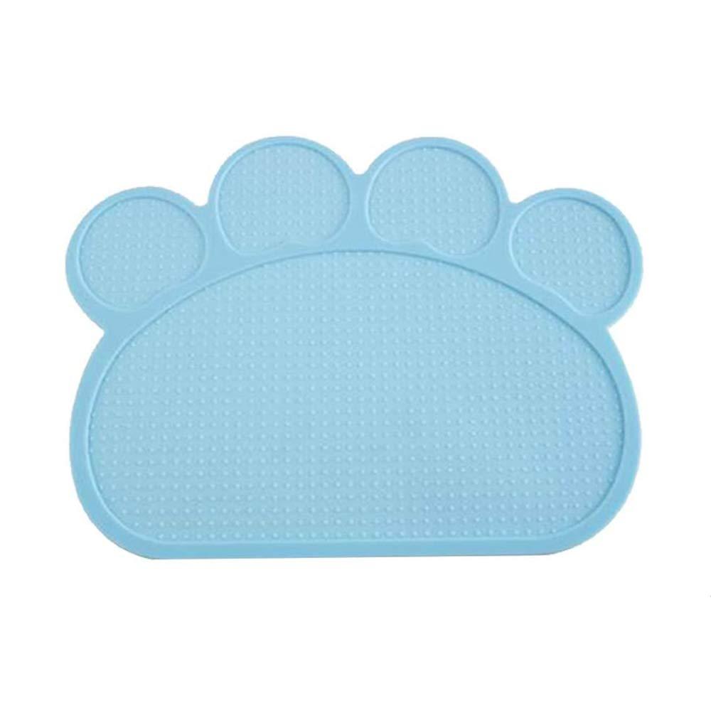 yyuezhi Practical Silicone Pet Food Mats Paw Shaped Dog Cat Food Mat Light Blue Silicone Bowl Mat Silicone Mat Flexible And Easy To Clean Feeding Mat for Food Bowls Non Slip Waterproof - PawsPlanet Australia