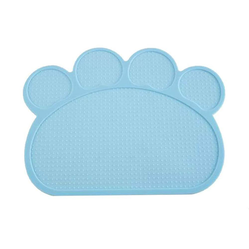 yyuezhi Practical Silicone Pet Food Mats Paw Shaped Dog Cat Food Mat Light Blue Silicone Bowl Mat Silicone Mat Flexible And Easy To Clean Feeding Mat for Food Bowls Non Slip Waterproof - PawsPlanet Australia