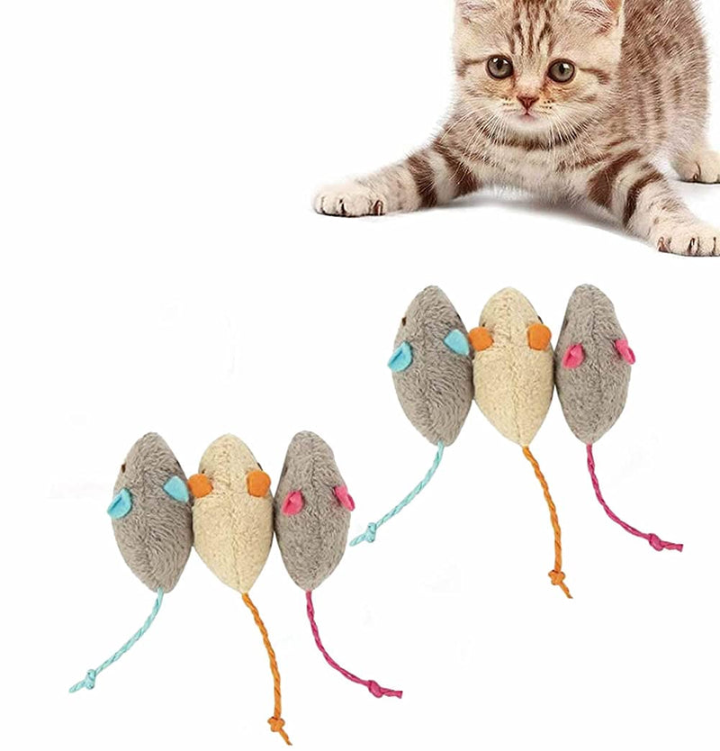 Dusenly 6 pieces of catnip cat toy plush mouse cat toy lifelike fat cat plush simulation realistic mouse toy - PawsPlanet Australia