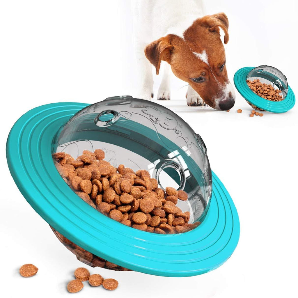 crazy bean Pets Treat Ball Pets Food Dispenser Pets Toys Flying Disk UFO-Shaped Ball Interactive Toys IQ Treat Ball for Dogs Blue - PawsPlanet Australia