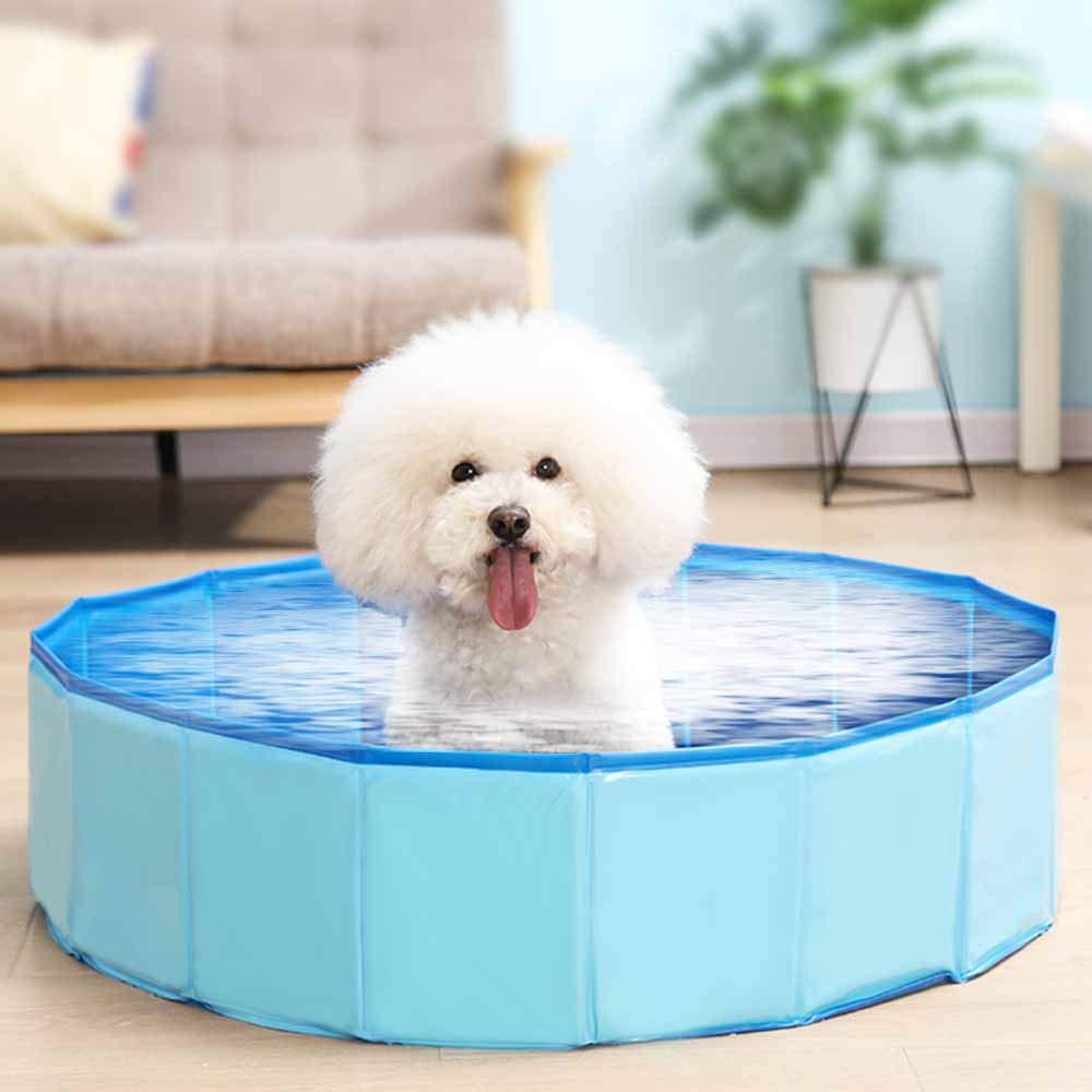Decdeal Foldable Dog Pet Bath Pool Swimming Pool Outdoor Bathing Tub for Dogs Cats and Kids Size optional blue 60X20 - PawsPlanet Australia