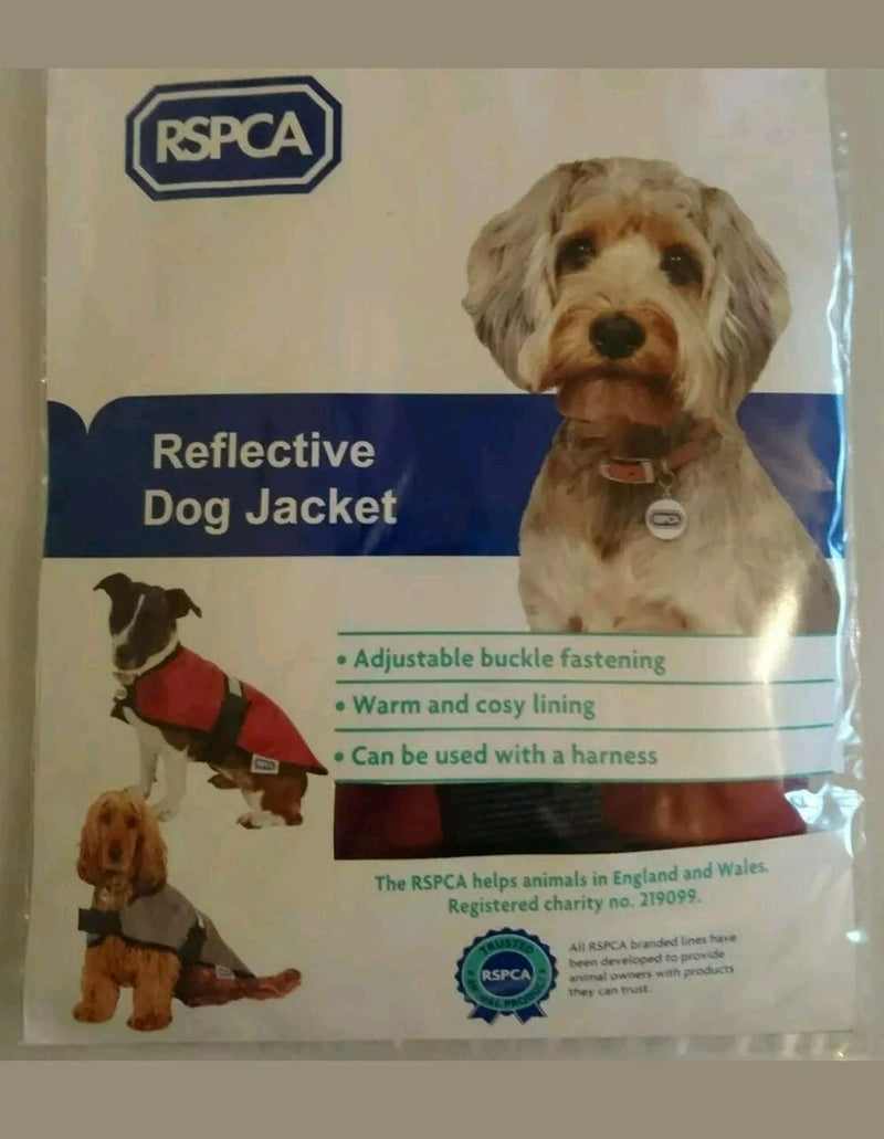 RSPCA Size Large Burgundy Reflective Dog Jacket - PawsPlanet Australia
