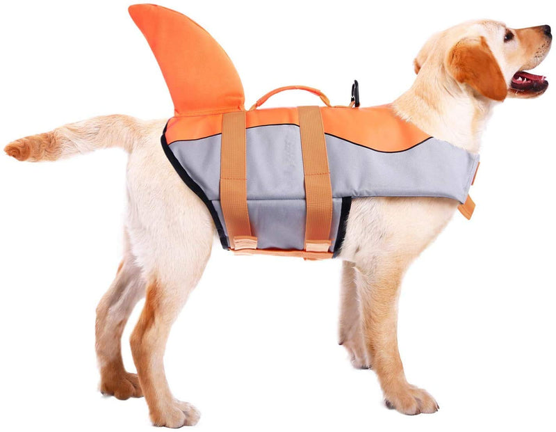 CITÉTOILE Dog Life Jackets, Ripstop Pet Floatation Life Vest for Small, Middle, Large Size Dogs, Dog Lifesaver Preserver Swimsuit for Water Safety at The Pool, Beach, Boating?Orange XS X-Small Orange - PawsPlanet Australia