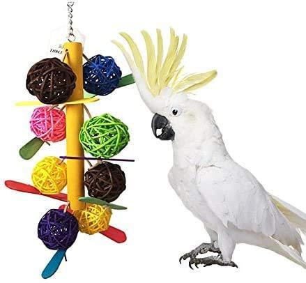 ZYYRSS Colourful Ball Chew Toy for Bird Parrot Macaw African Grey Budgie Cage Toy Cage Accessories Amazon Cage - PawsPlanet Australia