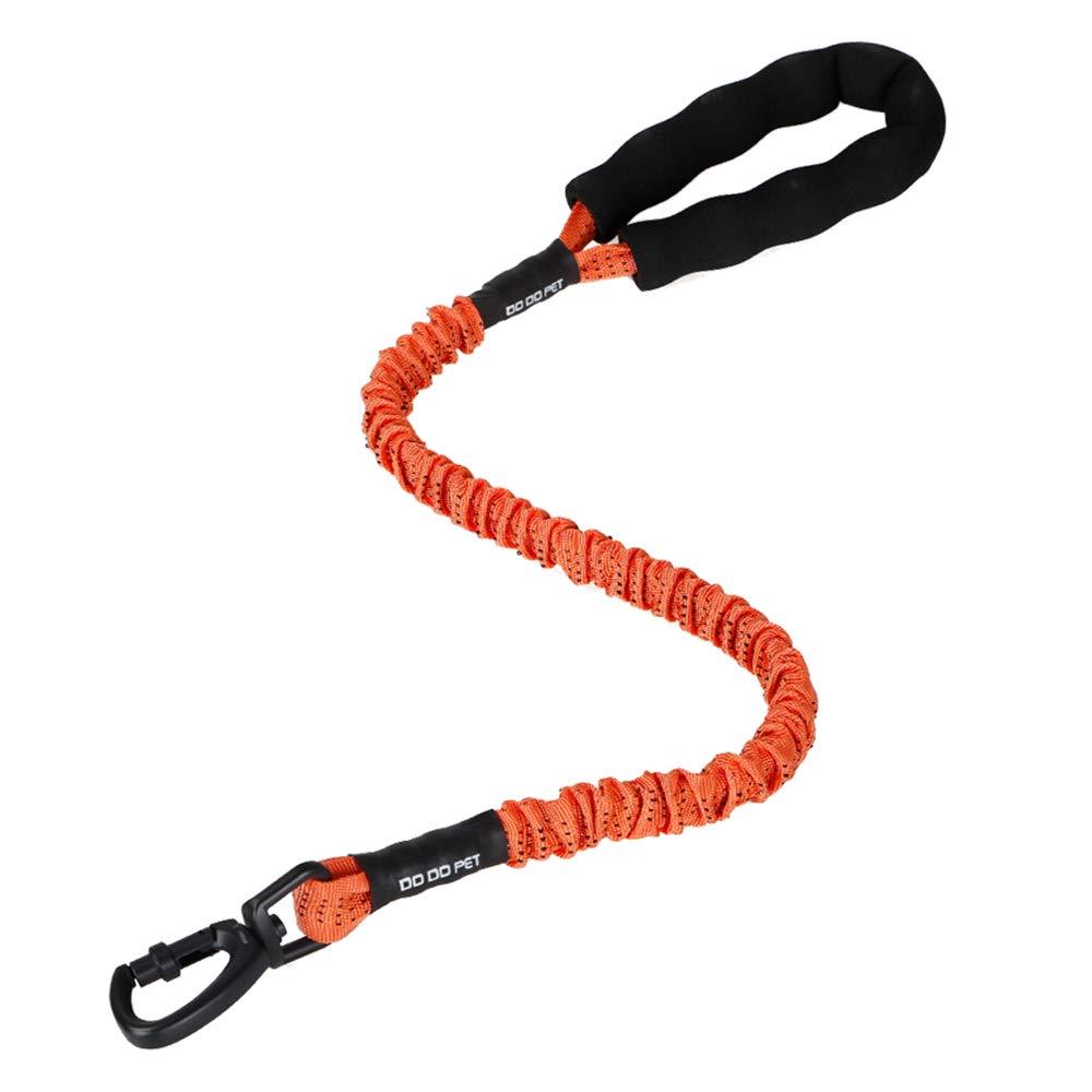 AYADA Strong Nylon Bungee Dog Lead for Large and Medium Dogs, Heavy Duty Dog Leash Shock Absorber Anti Pull Dog Lead 1.2m - 1.8m High Elasticity with Soft Comfortable Padded Handle（Orange） - PawsPlanet Australia