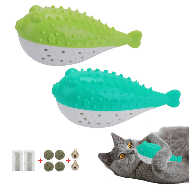 EKKONG Cat Catnip Toys, Interactive Cat Toys, Kitten Chew Toys for Teeth Cleaning Dental Care, Perfect for Biting, Kicking and Chewing (2 PCS) - PawsPlanet Australia