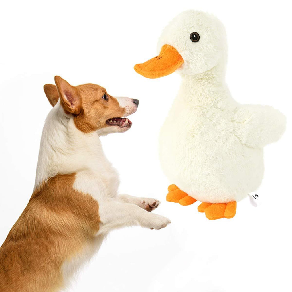 VavoPaw Squeak Dog Toy, Non-toxic Super Soft Short Plush Squeak Duck Stuffed Biting Training Playing Toys for Dog Puppy, 25CM Size - Yellow+Orange - PawsPlanet Australia