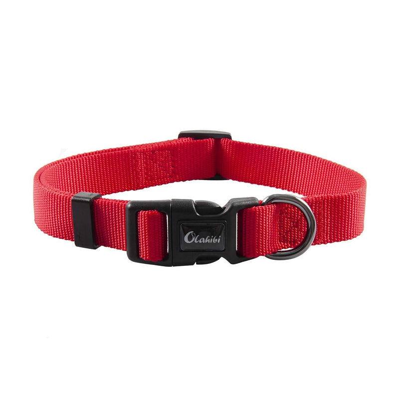 Olahibi Nylon Dog Collar for Small Dogs,Durable,Light Weight,Easy Clean,Easy Dry(S, Red) S(25-38cm) - PawsPlanet Australia