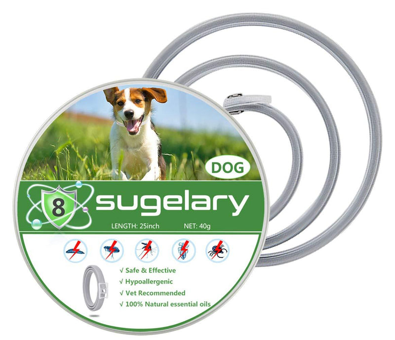 Sugelary Flea and Tick Collar for Dogs - Enhanced with Natural Essential Oils - 8 Months Protection/Waterproof & Nature & Safe/Efficiently repell locust lice of Pets (1) 1 - PawsPlanet Australia
