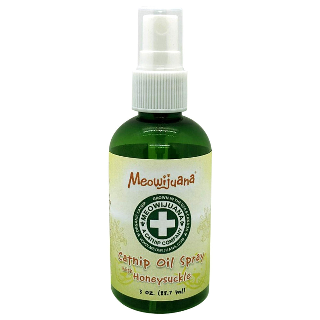 Meowijuana | Premium Catnip Spray with Honeysuckle | Organic | High Potency | Use On Cat Toys, Teasers, and Scratchers | Grown In the USA | Feline & Cat Lover Approved | 3 oz. 1 (3) Ounce - PawsPlanet Australia