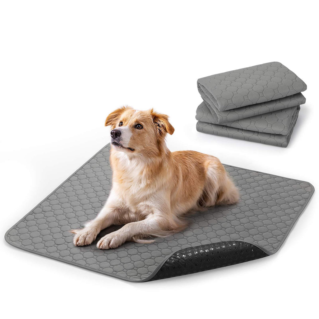 rabbitgoo Puppy Training Pad Reusable, Washable Pee Pads for Dogs XL 89 x 82 CM, 2 Packs, Super Absorbent Non-Slip Dog Potty Incontinence Pads Machine Washable Suitable for Dogs, Cats and Rabbit 89*82cm Grey - PawsPlanet Australia