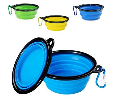 VICSPORT Collapsible Dog Bowl,Portable Silicone Dog Cat Water Food Bowl with Hook,Set of 3 - PawsPlanet Australia