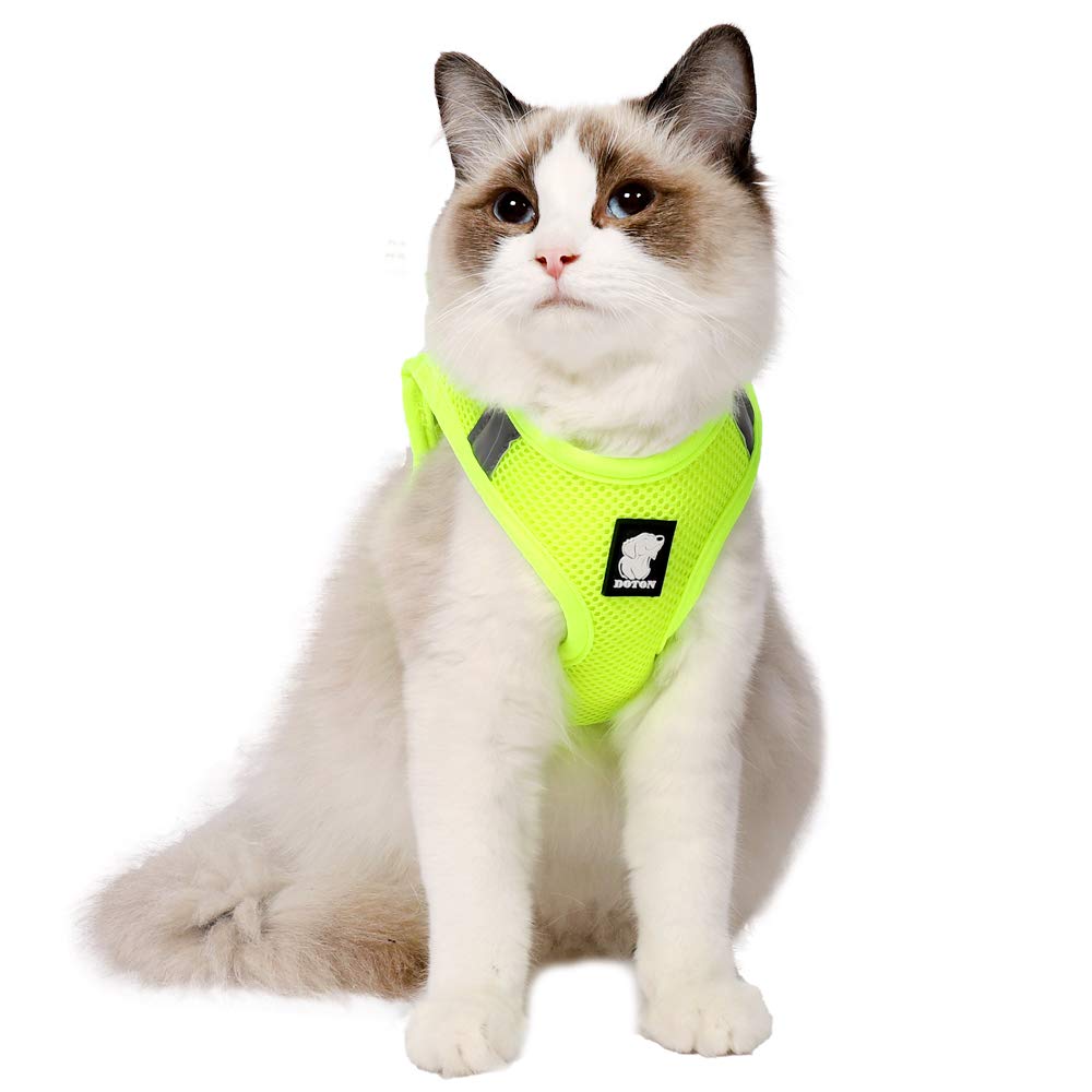 LIANZIMAU Cat Harness And Leash Set Ultra Light For Walking Escape Proof Set Adjustable Soft Mesh Step in Padded Cushioning Running Vest Jacket For Kitten Pets Puppy XS Fruit Green - PawsPlanet Australia