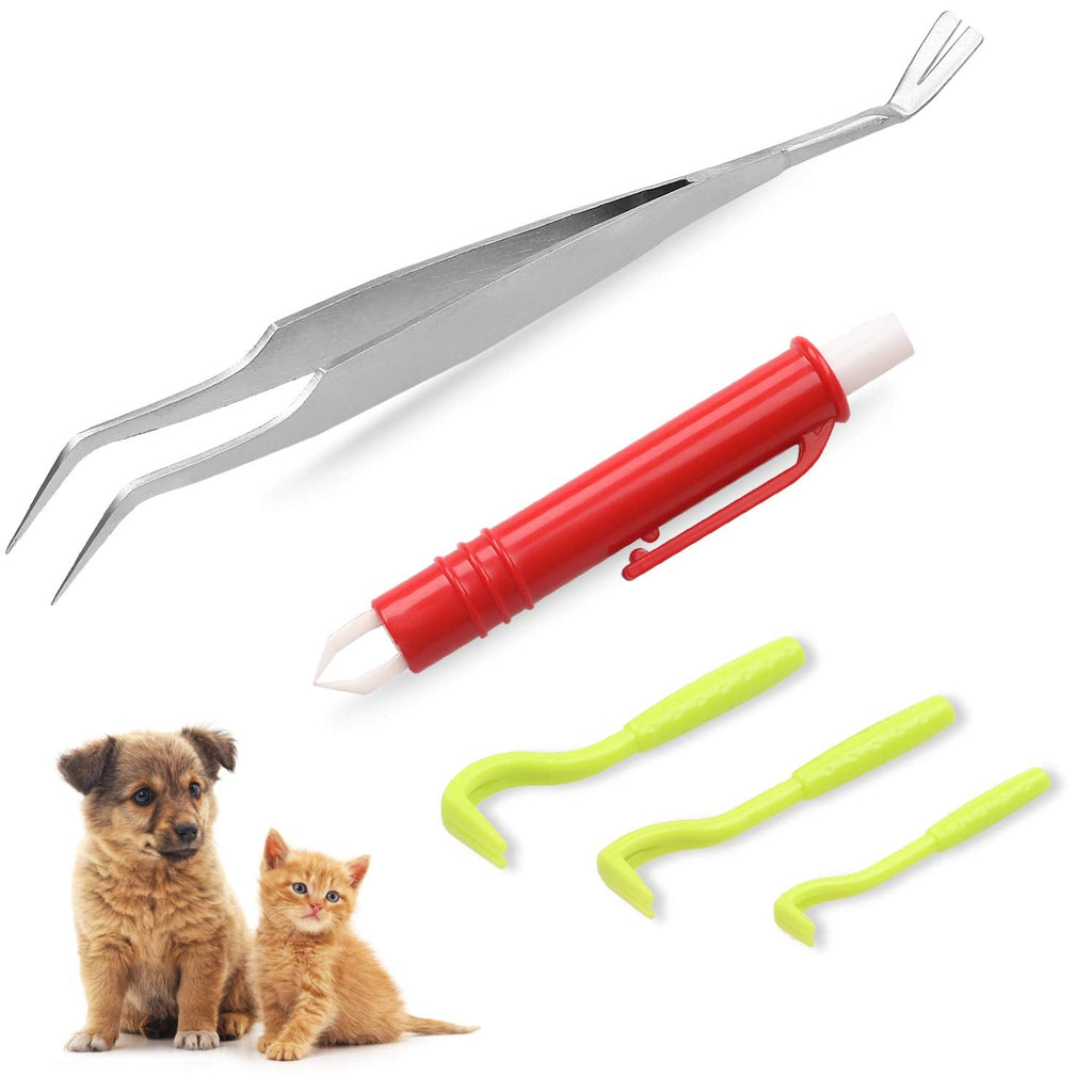 Reastar Tick Remover, 5PCS Tick Remover Kit with Set of 3 Tick Hook and 2 Tick Tweezer - for Dogs, Cats, Humans - PawsPlanet Australia