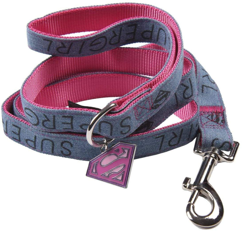 SuperGirl Dog Lead, Heavy Duty Strong Durable Nylon Leash, Outdoor Obedience, Dog Walking and Puppy Training, Soft, Strong & Robust Lead, Comfortable Grip, Daily Walk Essential, Size Medium Denim M - PawsPlanet Australia