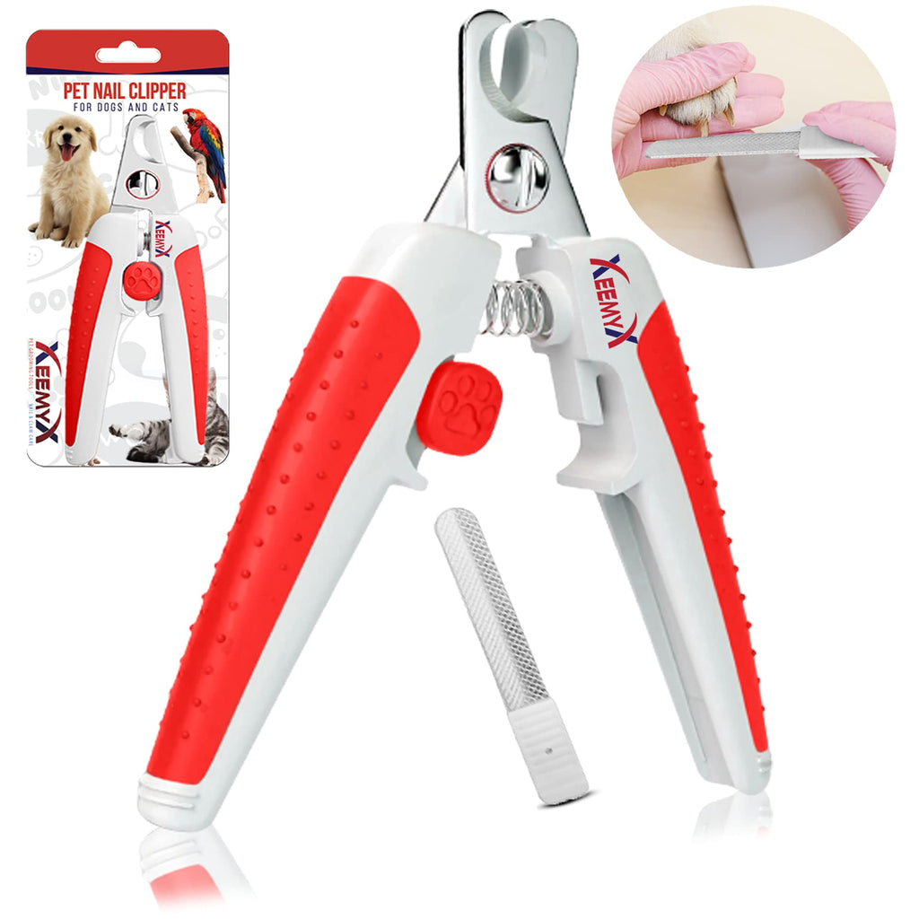 XEEMYX Dog Nails Clippers with Nail File – Stainless Steel Professional Dogs Claw Clipper with Non Slip Grip and Sharp Blades - A Perfect Dog Grooming Kit - PawsPlanet Australia