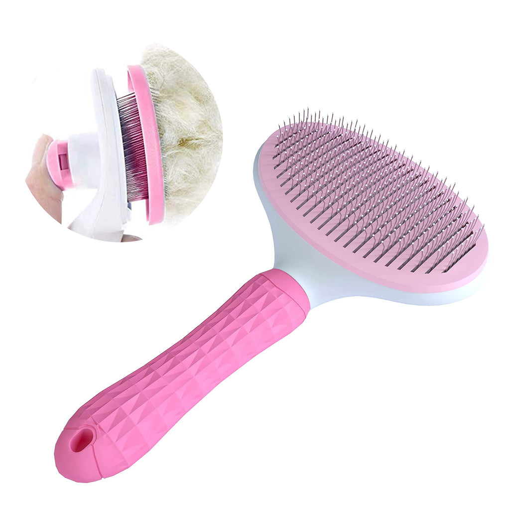 NA NATRUTH Cat Brush, Slicker Dog Brushes, Self Cleaning Slicker Brush for shedding- Removes 90% of Dead Undercoat and Loose Hairs, Suitable for Medium and Long Haired Dogs Cats… - PawsPlanet Australia