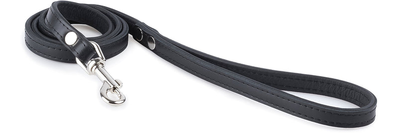 Garronda Dog Leash made of Soft Leather 47.2 in 208+ (Black/Black, 47.2 in) Black/Black - PawsPlanet Australia
