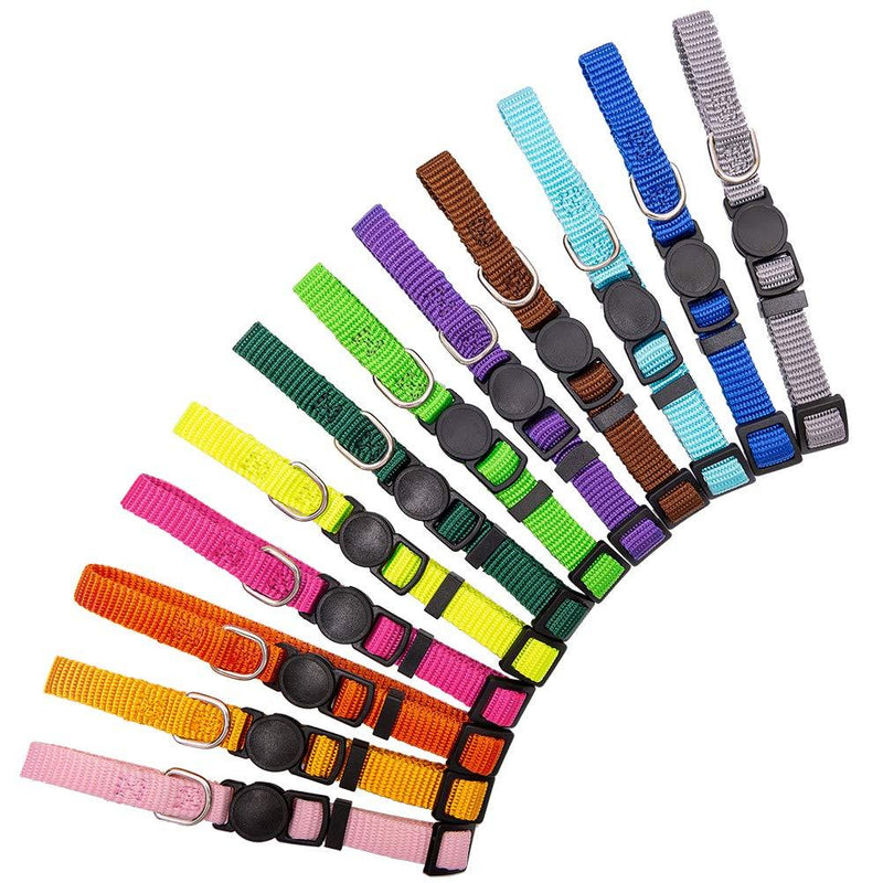 BINGPET 12 Pack Identity Puppy Collar - Whelphing Collars for Puppies - Soft Colorful Adjustable Cute Pet ID Collar for Puppy and Kittens - PawsPlanet Australia