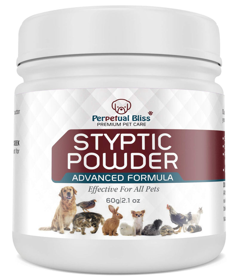 Perpetual Bliss Styptic Powder 60g - For Your Dog, Cat, Rabbit, Guinea Pig, Birds, So Effective At Stopping Bleeding On Paws From Dog Nails Clippers, Grooming. Essential Part Of Your Pet First Aid Kit - PawsPlanet Australia