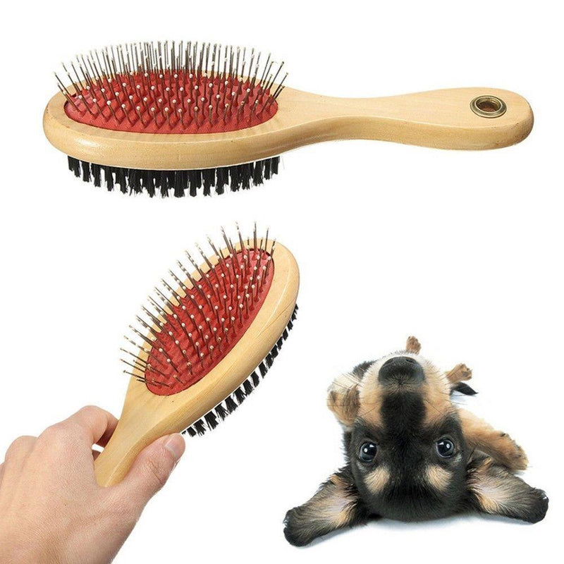 Pet Hair Double Sided Wooden Pet Brush For Dogs Cats Puppy Animals Pet Brush - PawsPlanet Australia