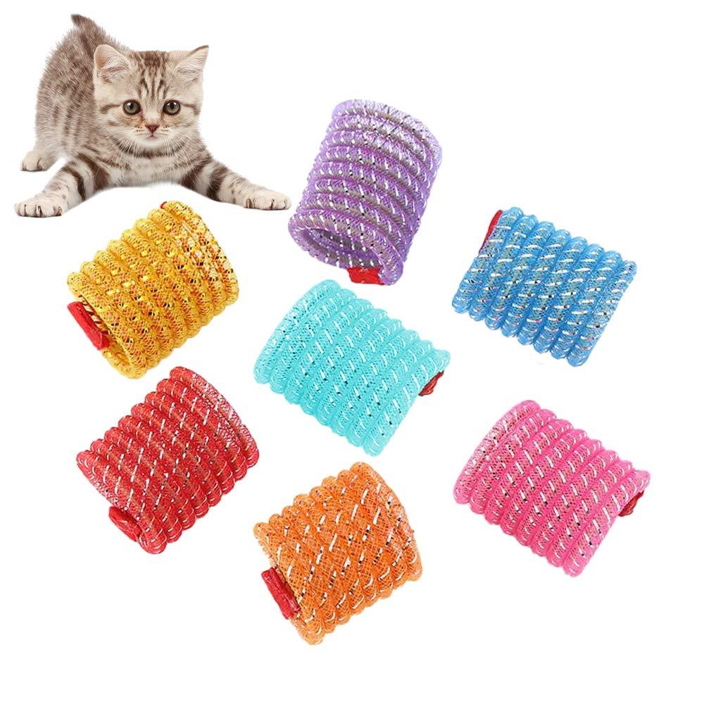 WishLotus Cat Toys, 5pcs Cat Spring Toy Kitten Teething Toys Colorful and Interactive Telescopic Funny Cat Jumping Toy Flexible & Coil Spiral Springs Kitten Chew Toys to Kill Time and Keep Fit 5PC - PawsPlanet Australia