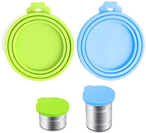 OYEFLY Pet Food Can Lid 3 in 1 Size Universal Silicone Can Lid for Pet Food Cans, Dishwasher Safe Lid for Dogs and Cats BPA Free 2 Sets - PawsPlanet Australia