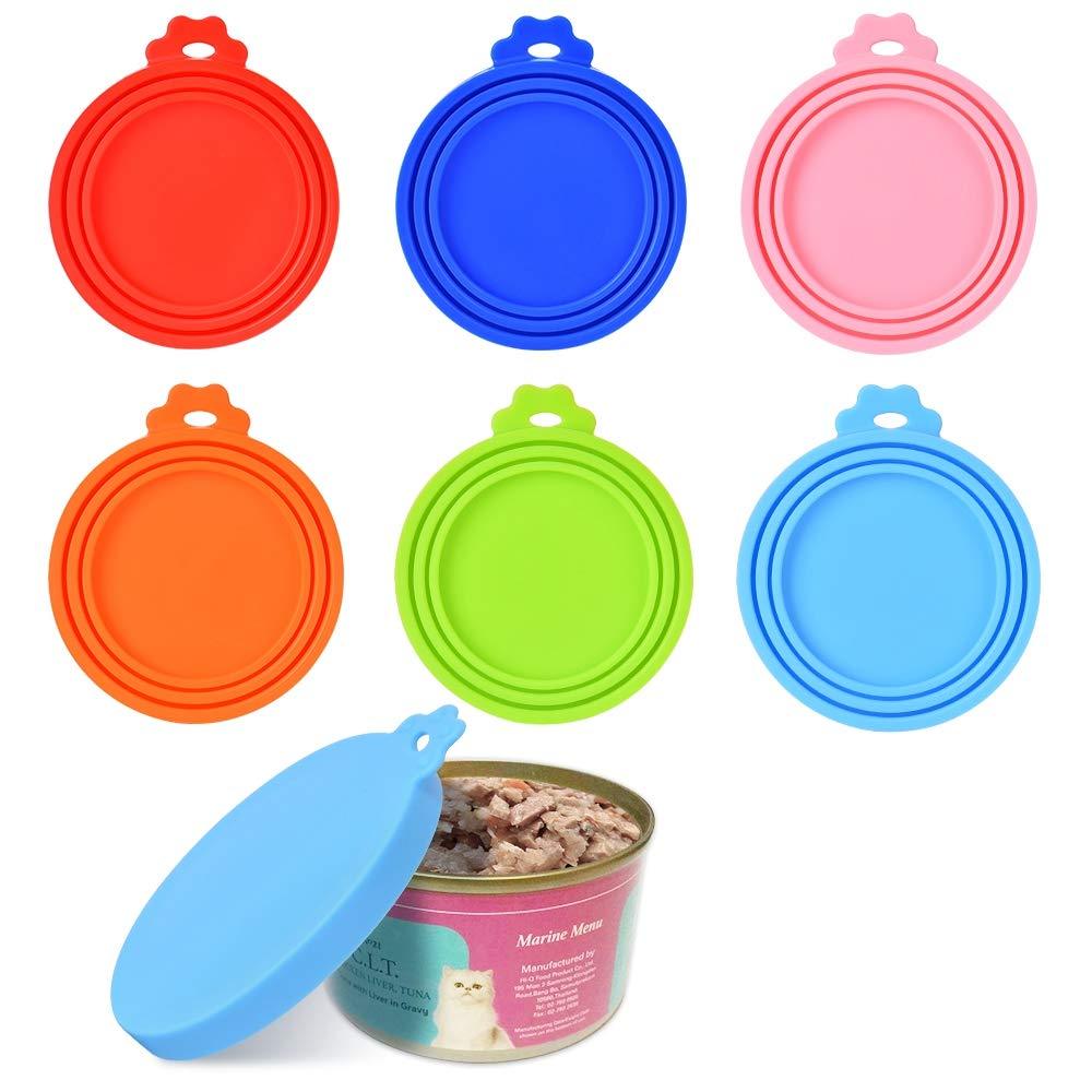 Queta 6 Pack Pet Food Can Lids, Silicone Lids for Cans, Silicone Canning Cap, Elastic Food Grade Canning Cap, 6 for One - PawsPlanet Australia