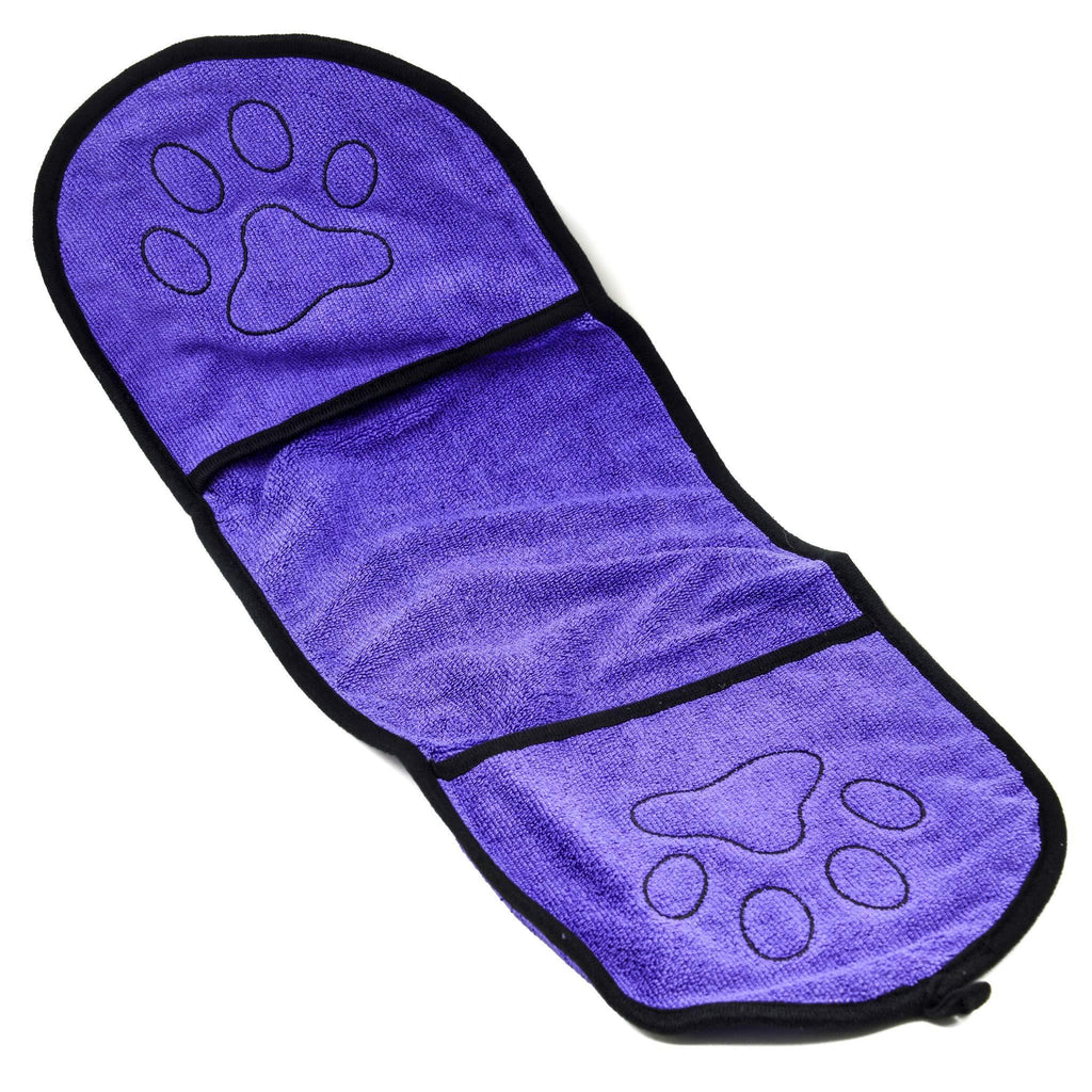 PROtastic Dog bath towel Purple - Microfiber, machine washable quick drying pet towel - PawsPlanet Australia