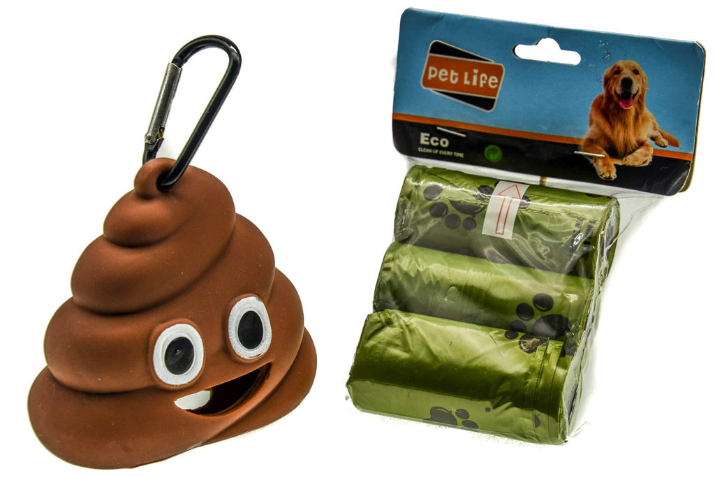 PROtastic poo emoji poo bag dispenser and x3 bag refills - PawsPlanet Australia