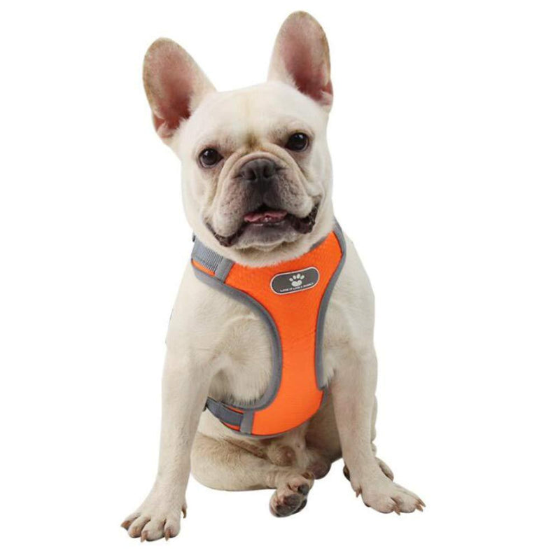 FEimaX No Pull Dog Harness Adjustable Pet Vest Harness for Small Medium Large Dogs Reflective Oxford Material Chest Harness for Puppies, Soft Breathable Mesh Padded, Outdoor Easy Control (M, Orange) M (chest19.6''-25.2'') - PawsPlanet Australia