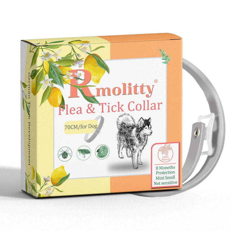 Rmolitty Flea Tick Collar for Dog, Natural Oils Flea Treatment for 8 Months Protection, 27.6” Length fits for Medium Large Dog L(Over 14 lbs) - PawsPlanet Australia