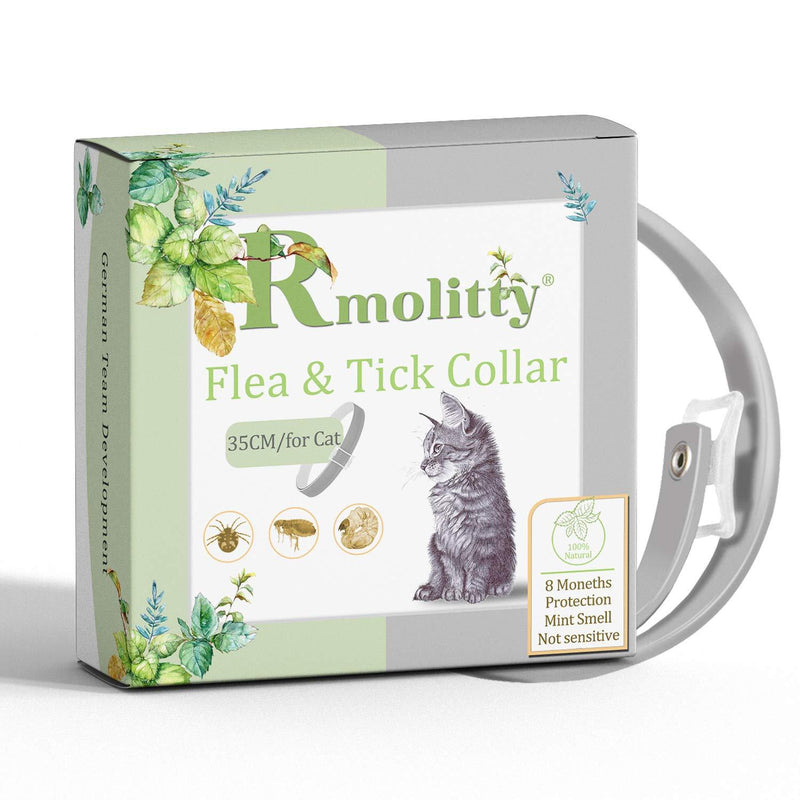 Rmolitty Flea Tick Collar for Cat, Natural Oils Flea Treatment for 8 Months Protection, 14.2” Length fits for Small Medium Large Kitten Cat - PawsPlanet Australia